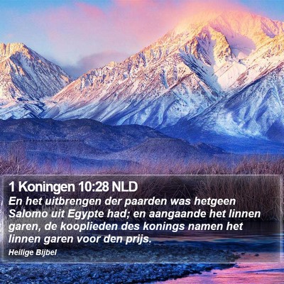 1 Koningen 10:28 NLD Bible Verse Image