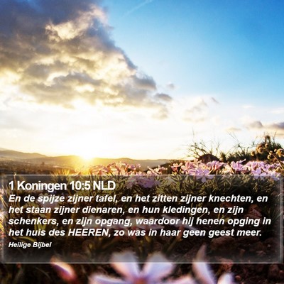1 Koningen 10:5 NLD Bible Verse Image