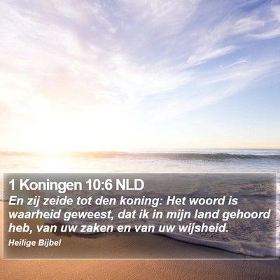 1 Koningen 10:6 NLD Bible Verse Image