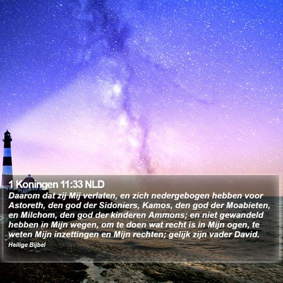 1 Koningen 11:33 NLD Bible Verse Image