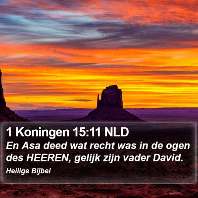 1 Koningen 15:11 NLD Bible Verse Image