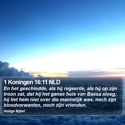 1 Koningen 16:11 NLD Bible Verse Image