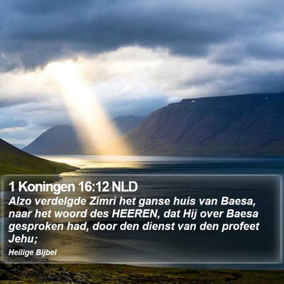 1 Koningen 16:12 NLD Bible Verse Image