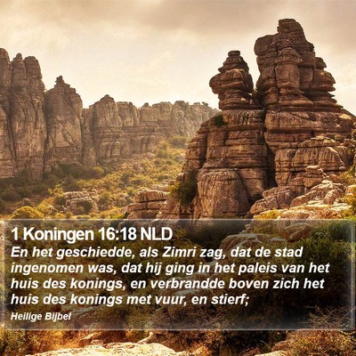 1 Koningen 16:18 NLD Bible Verse Image