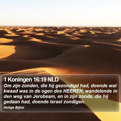 1 Koningen 16:19 NLD Bible Verse Image