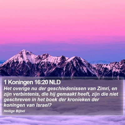1 Koningen 16:20 NLD Bible Verse Image