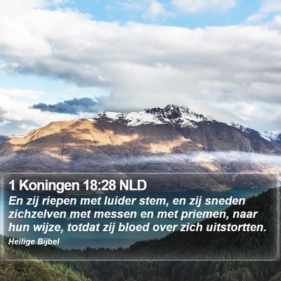 1 Koningen 18:28 NLD Bible Verse Image