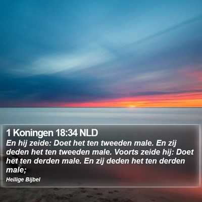 1 Koningen 18:34 NLD Bible Verse Image