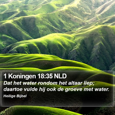 1 Koningen 18:35 NLD Bible Verse Image