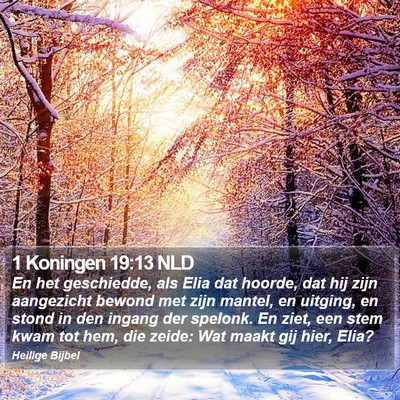 1 Koningen 19:13 NLD Bible Verse Image