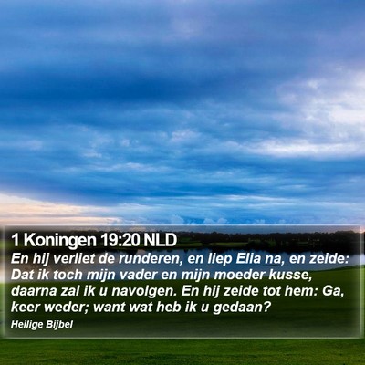 1 Koningen 19:20 NLD Bible Verse Image