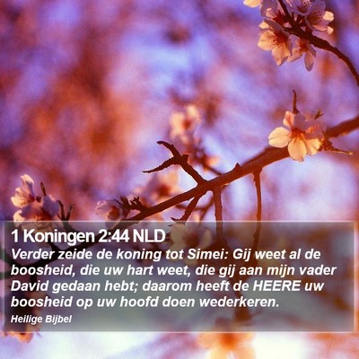 1 Koningen 2:44 NLD Bible Verse Image