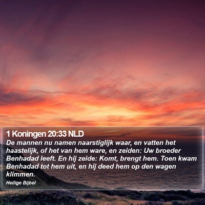 1 Koningen 20:33 NLD Bible Verse Image
