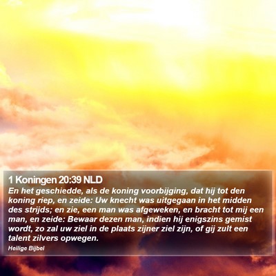 1 Koningen 20:39 NLD Bible Verse Image