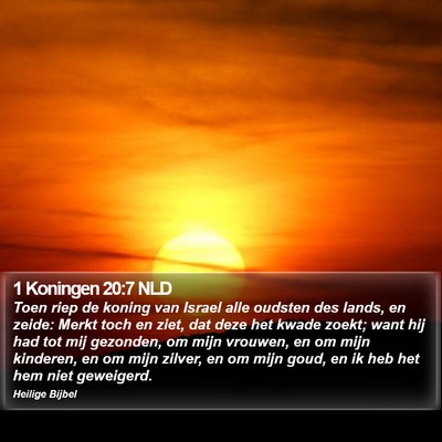 1 Koningen 20:7 NLD Bible Verse Image