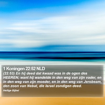 1 Koningen 22:52 NLD Bible Verse Image
