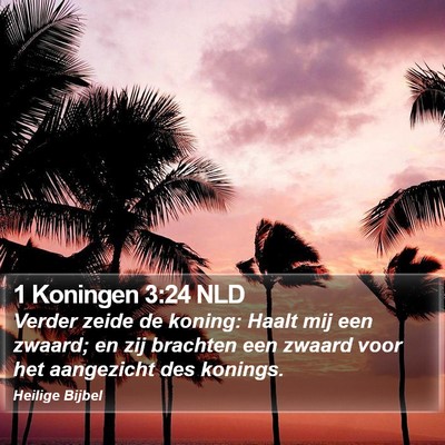 1 Koningen 3:24 NLD Bible Verse Image