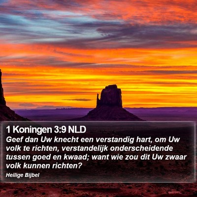 1 Koningen 3:9 NLD Bible Verse Image