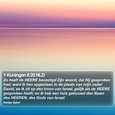 1 Koningen 8:20 NLD Bible Verse Image