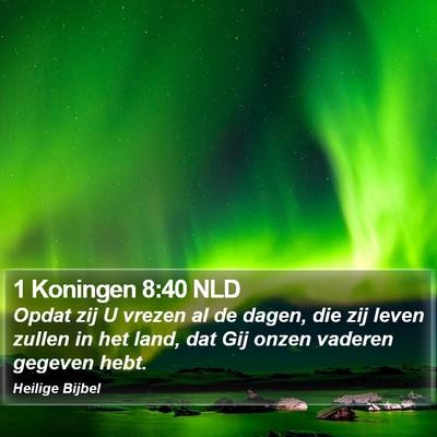 1 Koningen 8:40 NLD Bible Verse Image