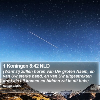 1 Koningen 8:42 NLD Bible Verse Image