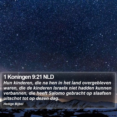 1 Koningen 9:21 NLD Bible Verse Image