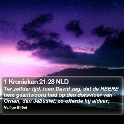 1 Kronieken 21:28 NLD Bible Verse Image