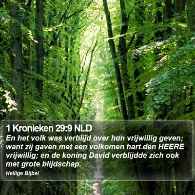 1 Kronieken 29:9 NLD Bible Verse Image