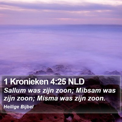 1 Kronieken 4:25 NLD Bible Verse Image