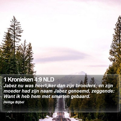 1 Kronieken 4:9 NLD Bible Verse Image