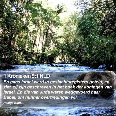 1 Kronieken 9:1 NLD Bible Verse Image