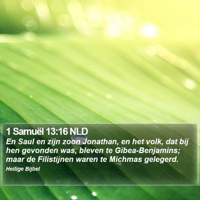 1 Samuël 13:16 NLD Bible Verse Image