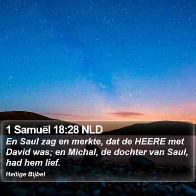 1 Samuël 18:28 NLD Bible Verse Image