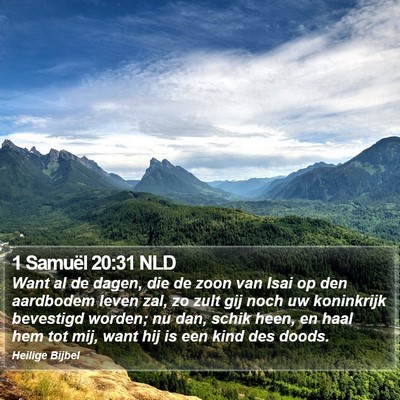 1 Samuël 20:31 NLD Bible Verse Image