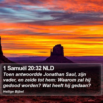 1 Samuël 20:32 NLD Bible Verse Image