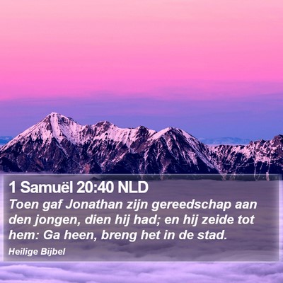 1 Samuël 20:40 NLD Bible Verse Image