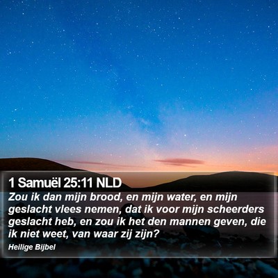 1 Samuël 25:11 NLD Bible Verse Image