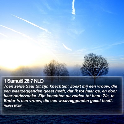 1 Samuël 28:7 NLD Bible Verse Image