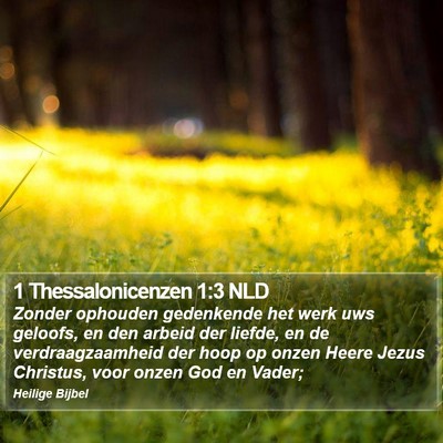 1 Thessalonicenzen 1:3 NLD Bible Verse Image