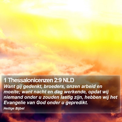 1 Thessalonicenzen 2:9 NLD Bible Verse Image