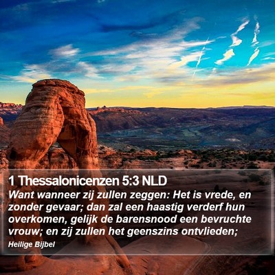 1 Thessalonicenzen 5:3 NLD Bible Verse Image