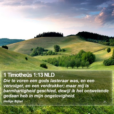 1 Timotheüs 1:13 NLD Bible Verse Image