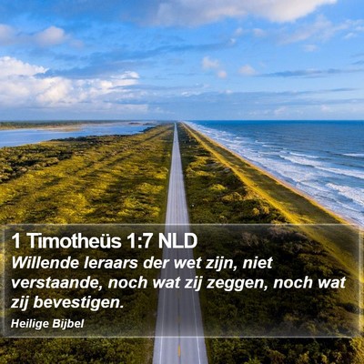 1 Timotheüs 1:7 NLD Bible Verse Image