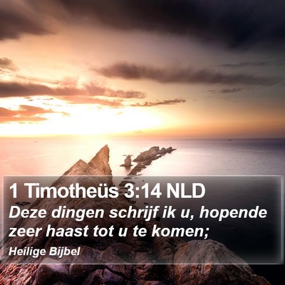 1 Timotheüs 3:14 NLD Bible Verse Image