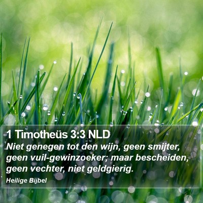 1 Timotheüs 3:3 NLD Bible Verse Image