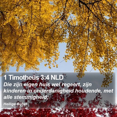1 Timotheüs 3:4 NLD Bible Verse Image