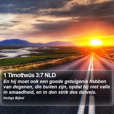 1 Timotheüs 3:7 NLD Bible Verse Image