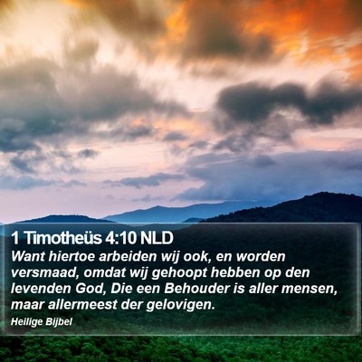 1 Timotheüs 4:10 NLD Bible Verse Image