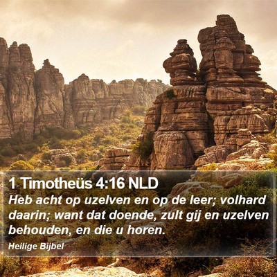 1 Timotheüs 4:16 NLD Bible Verse Image