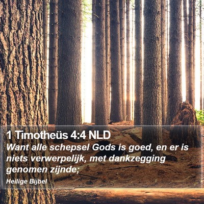 1 Timotheüs 4:4 NLD Bible Verse Image